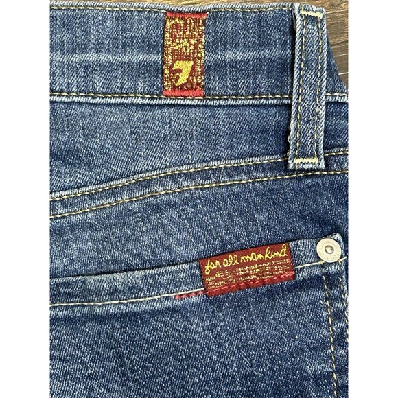 7 For All Mankind Jeans Women 25‎ The Ankle Skinny Distressed Blue Stretch Denim - Picture 9 of 10